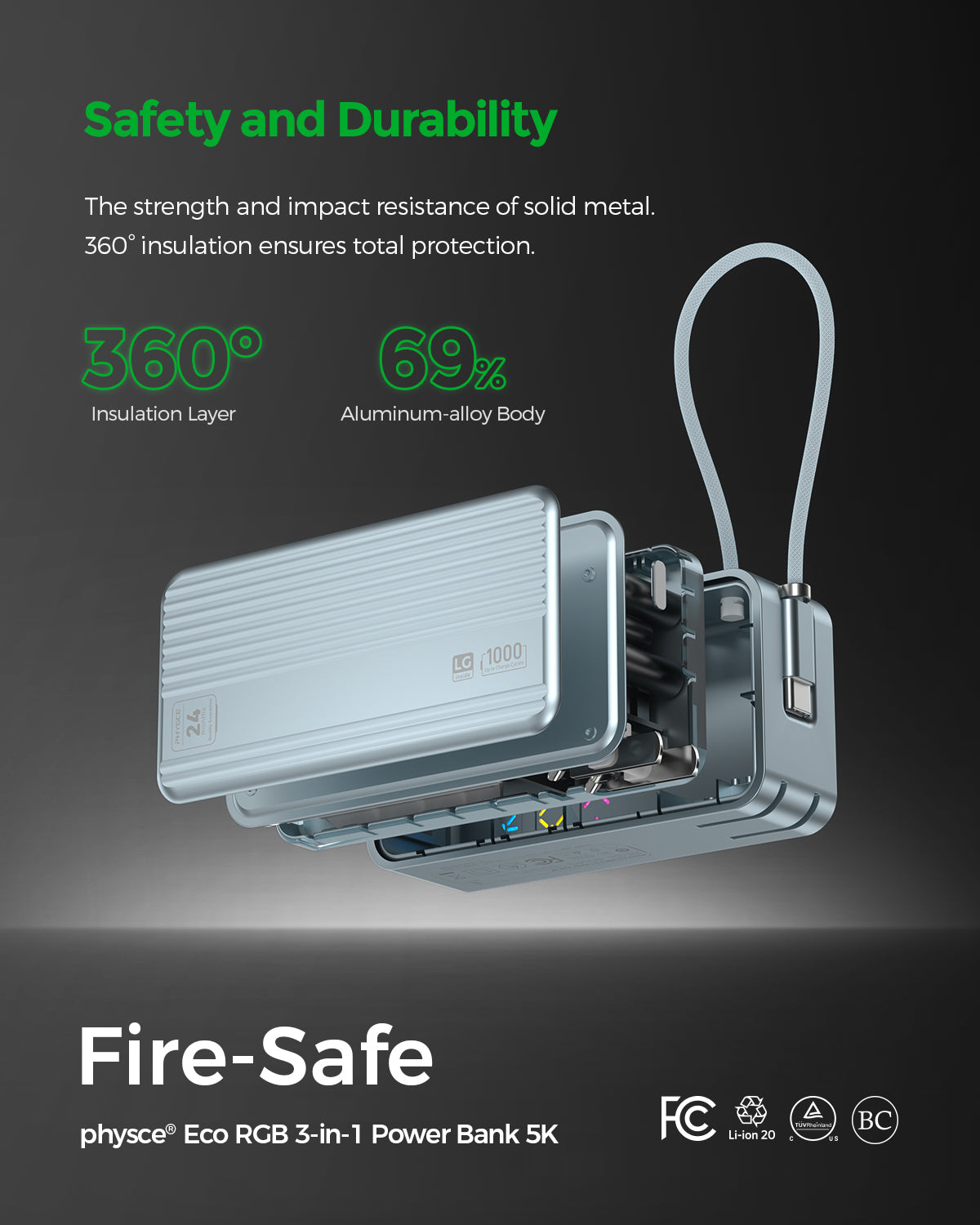 Eco RGB 3-in-1 Power Bank 5K (5000mAh)