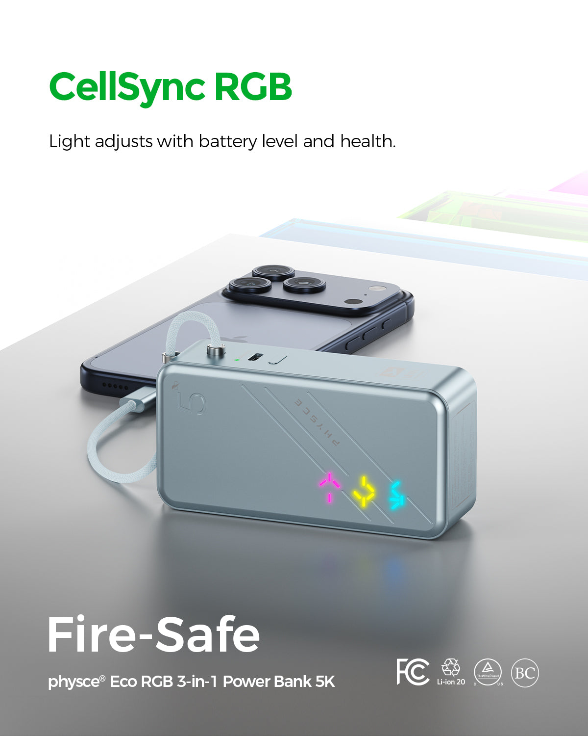 Eco RGB 3-in-1 Power Bank 5K (5000mAh)