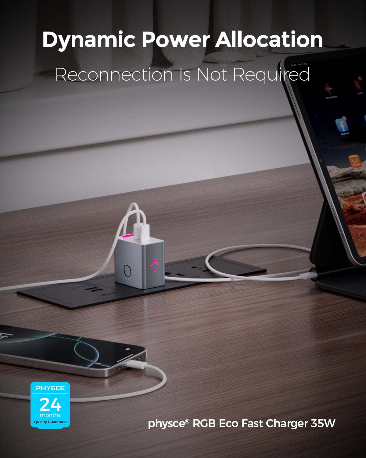 RGB ECO Fast Charger 35W (2 Ports)