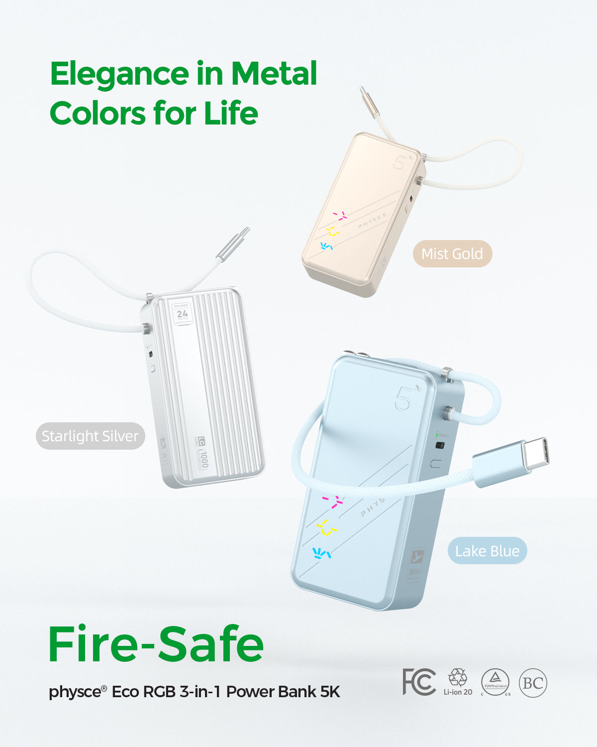 Eco RGB 3-in-1 Power Bank 5K (5000mAh)