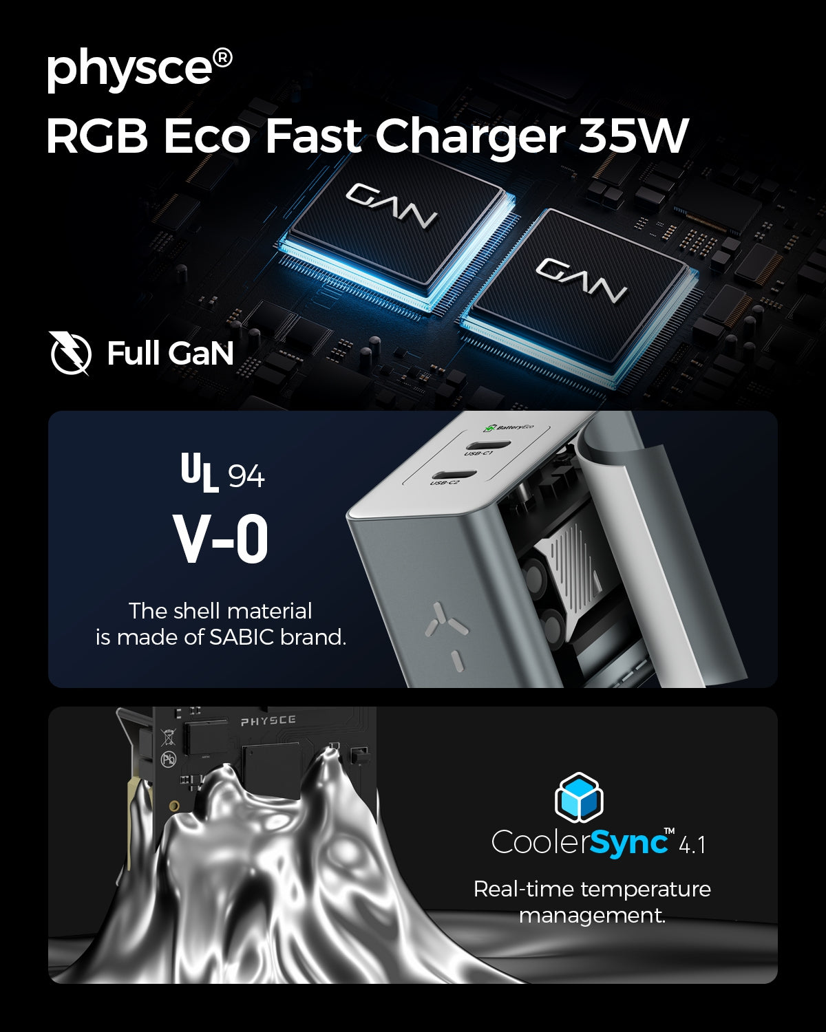 RGB ECO Fast Charger 35W (2 Ports)