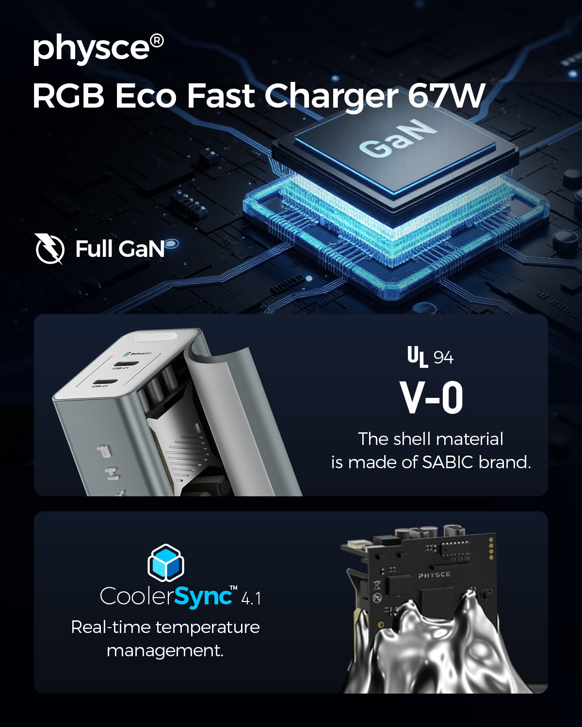 RGB ECO Fast Charger 67W (2 Ports)
