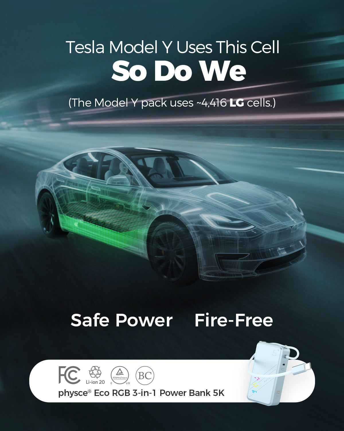 Eco RGB 3-in-1 Power Bank 5K (5000mAh)